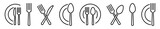 Fototapeta Panele - Cutlery vector icon set. Fork, Spoon and Knife icons. Silverware icons. Black silverware icon