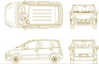 © TSANI - Sketch vector illustration of a car for a densely populated urban city