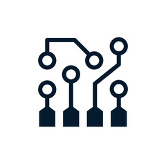 Poster - electronic circuit. the concept of innovative technology of robotic process automation. vector icon 