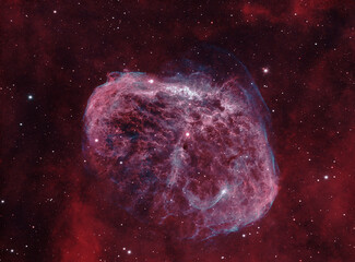 Wall Mural - the crescent nebula, ngc 6888, in the constellation of cygnus, it is formed by the fast stellar wind