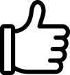 © ivbiv - Thumb up in line. Outline like hand in png. Thumb up symbol icon on transparent background. Like sign in outline in png