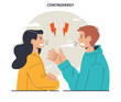 © inspiring.team - Controversy or disagreement concept. Troubled communication between