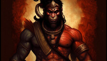 The Lord Hanuman Mighty God Image Generative AI