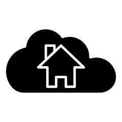 Poster -  house cloud computing icon