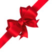 © Laura Pashkevich - Red beautiful diagonal ribbon with a bow isolated on a transparent background. AI generated.