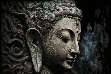 Buddha graphic design illustration background, generative ai