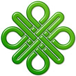 Symbol made with Celtic knots, Irish green. Symbol made with Celtic knots to use in designs for St. Patrick's Day.