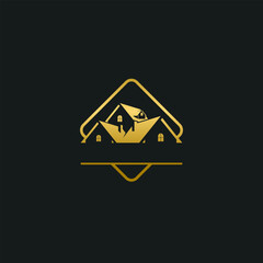 Wall Mural - Luxury real estate logo with golden