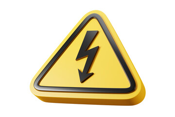 Wall Mural - High voltage sign in yellow triagle, symbol warning danger