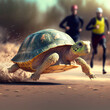 Speedy turtle challenges humans in marathon race