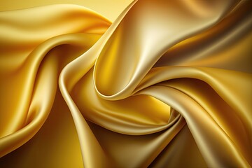 Yellow gold silk satin abstract background (AI generated)