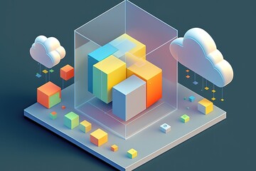 Poster - Illustration of cloud technologies