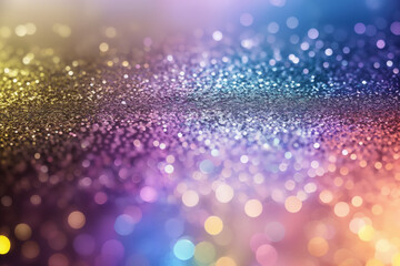 Wall Mural - generative ai illustration. abstract background with multicolored glitter. festive defocused lights.