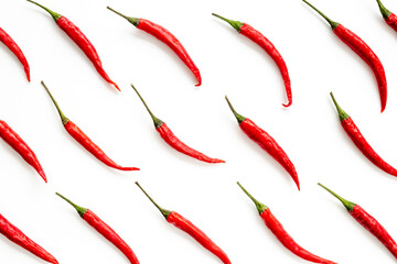 Hot chili pepper pattern. Spicy seasoning and food background