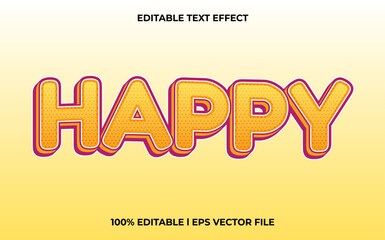 Poster - Happy 3d text effect and editable text, template 3d style use for tittle