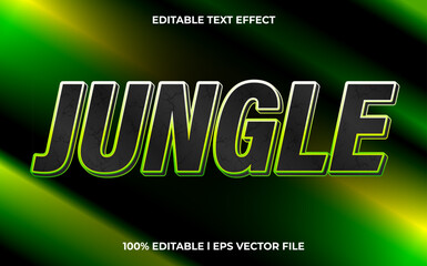 Poster - Jungle 3d text effect and editable text, template 3d style use for game tittle