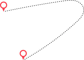 Sticker - Route icon between two points with dotted path and location pin