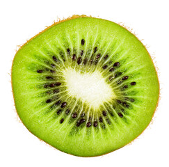 Slice of fresh juicy kiwi isolated. PNG transparency