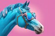 Cool horse with sunglasses. Generative AI