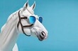 Cool horse with sunglasses. Generative AI