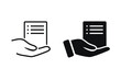 © YoGinta - Hand holding file document icon. Illustration vector