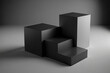© adel - black and white modern minimal square display podium set 3d