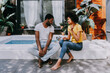 Afro american couple at home