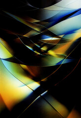 Poster - Abstract shiny color wave. Digital art.