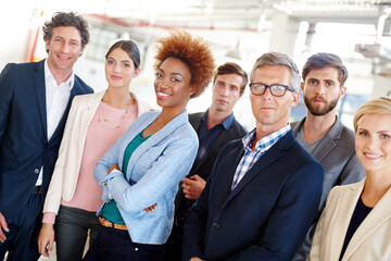 Sticker - Everyone has their own speciality. Cropped portrait of a group of business professionals in the workplace.