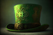 Saint Patrick's Day with a Green Top Hat and clover leaf - Generated by Generative AI