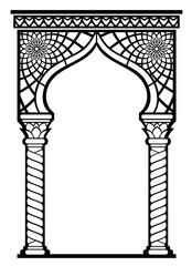 Stencil arabic frame of the laser cutting