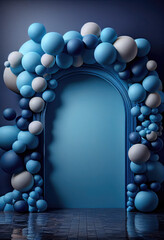 Poster - Incredible blue Birthday Balloon arch