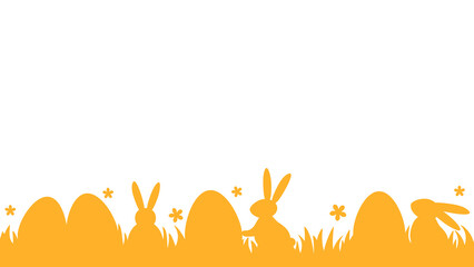 Wall Mural - Paper cut Easter eggs and rabbits on transparent background. Minimal layout design. Vector illustration
