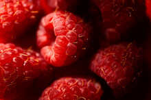 Ripe Fresh Raspberries As Background
