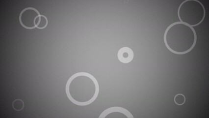 Fototapete - White circles popping on dark background. Vintage old film style. Animated 4k background ready to loop.