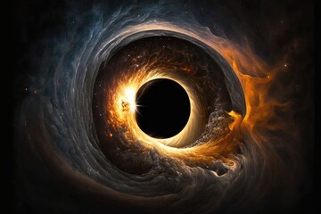 Wall Mural - Illustration of a Galaxy black hole - Created with generative ai
