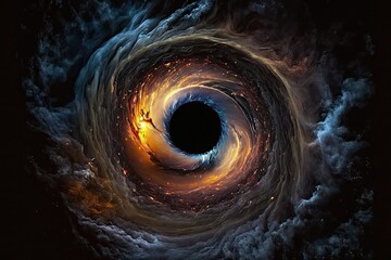 Wall Mural - Illustration of a Galaxy black hole - Created with generative ai