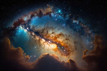 Wall Mural - Illustration of a galaxy - Milk way - Created with generative ai