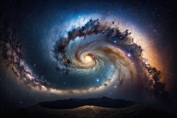 Wall Mural - Illustration of a galaxy - Milk way - Created with generative ai