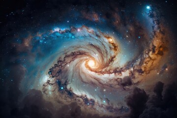 Wall Mural - Illustration of a galaxy - Milk way - Created with generative ai