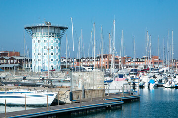 Wall Mural - marina di ravenna industrial port large ships for the transport of goods in containers