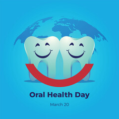 vector graphic of world oral health day good for world oral health day celebration. flat design. flyer design.flat illustration.