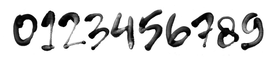 Poster - Set of number in spray paint isolated