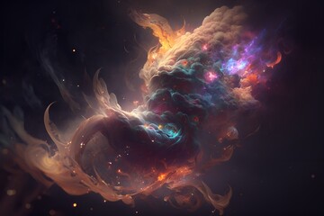 Wall Mural - A colorful galaxy with a blue and purple nebula made with generative AI