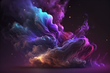 Wall Mural - A colorful galaxy with a blue and purple nebula made with generative AI