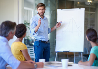 Aufkleber - You know what this means...a handsome young man giving a business presentation.