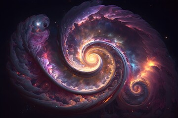 Wall Mural - A colorful galaxy with a blue and purple nebula made with generative AI