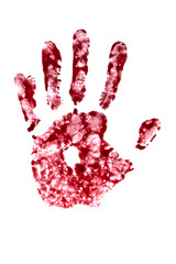 Fototapeta bloody handprint isolated