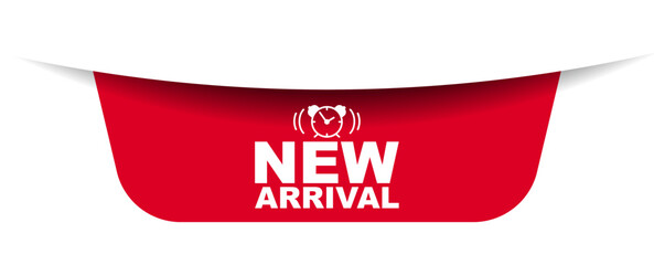 red vector illustration banner new arrival