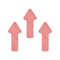 Poster - Three red arrows up vector. Development vector concept. Growth vector icon.